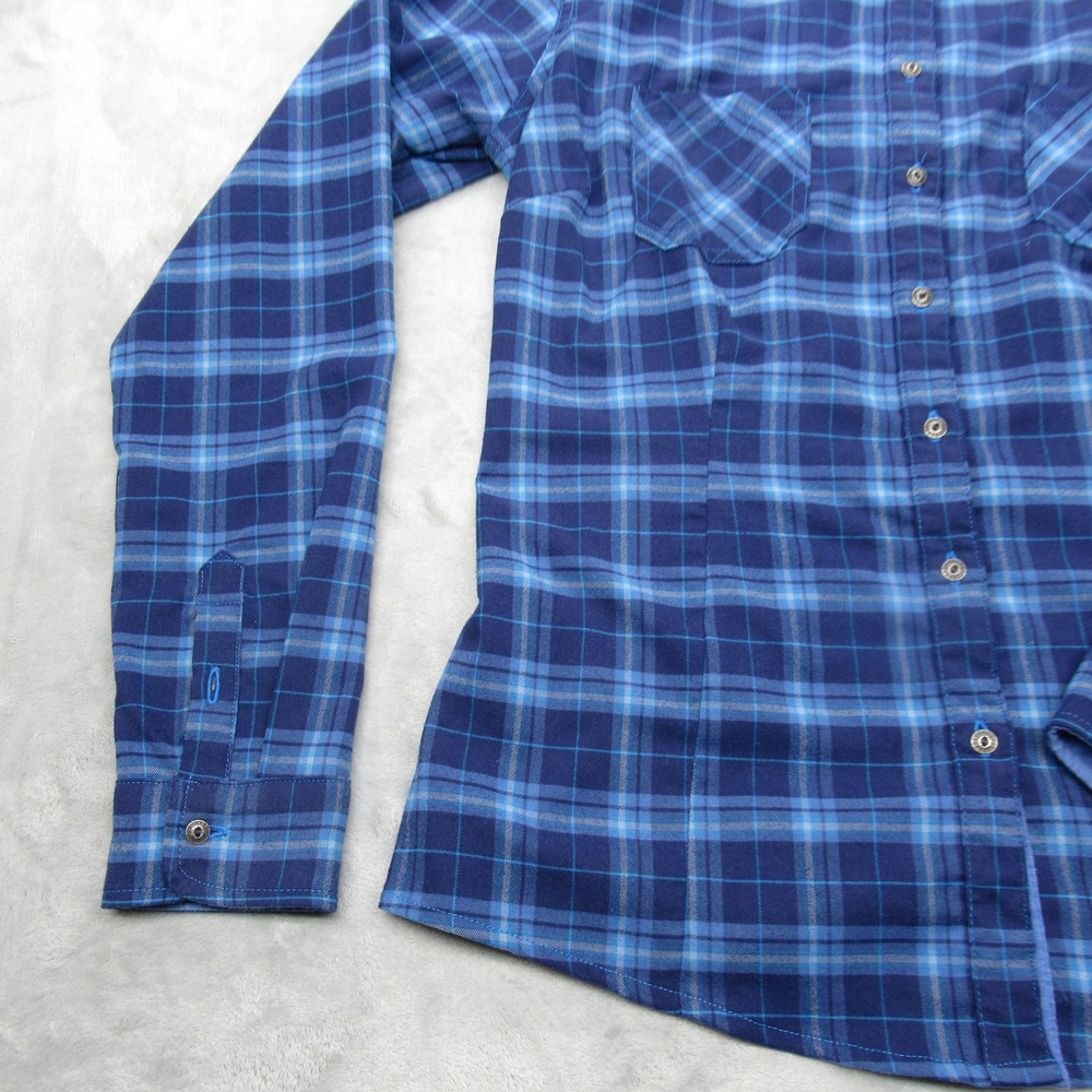 Kuhl Shirt Womens Large Blue Plaid Flannel Pockets Button Up Long Sleeve Casual - Picture 6 of 12